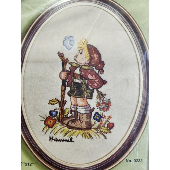 Hummel Cross Stitch Kit No. 0233 "Hummel Peasant Children" 9"x12" Frame Size Vin - Picture 3 of 6